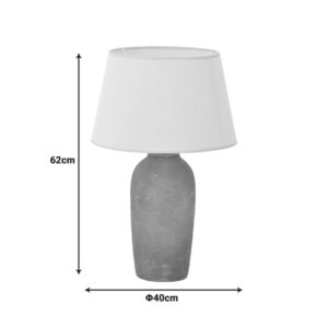 387 000023 2 Barout Argos The Classic E27 ceramic table lamp in grey antique -beige shade D40x62cm