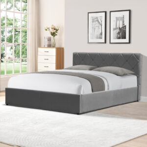 388 000005 1 Dreamie Argos The Classic bed with storage space, velvet, anthracite 160x200cm