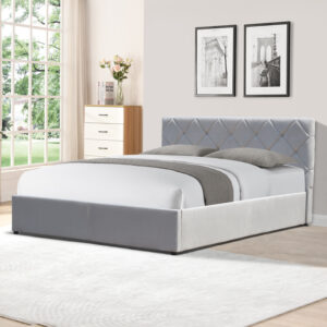 388 000006 1 Dreamie Argos The Classic bed with storage space, velvet, grey 160x200cm