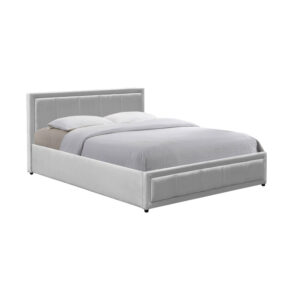 Huga Argos The Classic bed with storage space, velvet, grey120x200cm