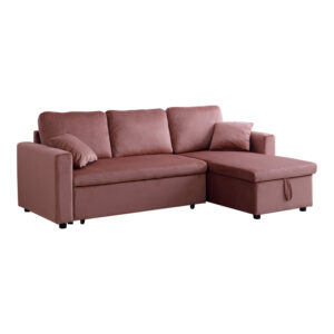 Kamore Argos The Classic corner reversible sofa bed with storage space velvet rotten apple 223x146x85cm