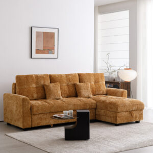 389 000007 1 Comfie Argos The Classic corner reversible sofa bed with storage space camel fabric 260x156x98cm