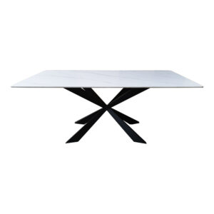390 000013 1 Mattias table Argos The Classic white marble sintered stone with black metal legs 180x90x75cm