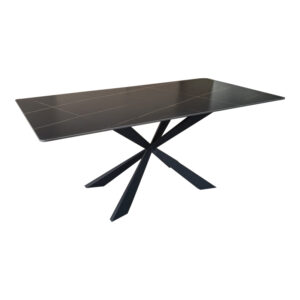 Mattias table Argos The Classic black marble sintered stone with black metal legs 180x90x75cm