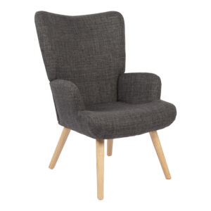 Armchair Gerlina Argos The Classic dark grey fabric and legs in natural color 71x64x94cm