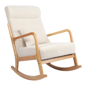 Rotating armchair Edeldy Argos The Classic cream fabric and legs in natural color 102x66x99cm