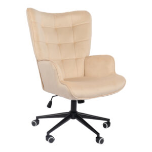 Lobima Argos The Classic executive office chair, cream velvet, swivel, 68x71x105-112cm