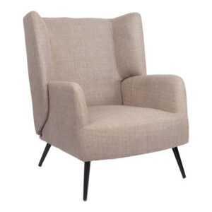 Armchair Mareta Argos The Classic grey-beige fabric and legs in black color 83x80x99cm