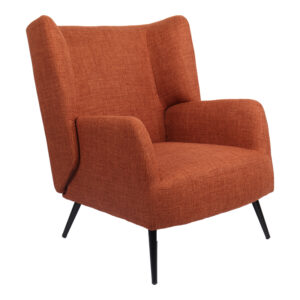 Armchair Mareta Argos The Classic terracotta fabric and legs in black color 83x80x99cm