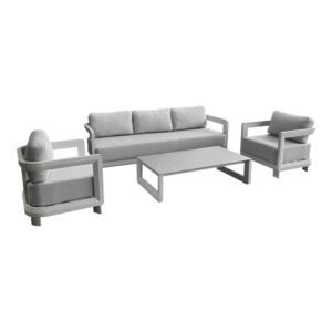 Jenora Argos The Classic outdoor lounge beige aluminum with light grey fabric