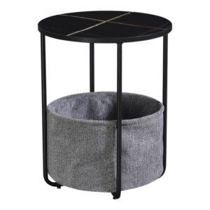 Side table Fredami Argos The Classic in black marble look D40x50cm