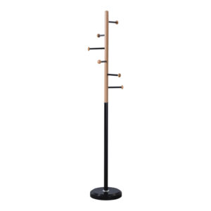 Coat rack Serea Argos The Classic metal in black-natural color D30x175cm