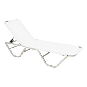 Dessie Argos The Classic aluminum stackable sunbed in white 59.5x193x29.5cm