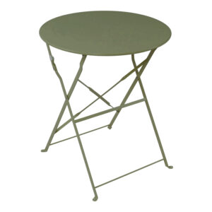 Bistro table Argos The Classic metal folding in olive green color D60x71cm
