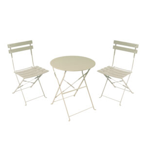 Bistro dining table Argos The Classic set of 3 pieces, metal, foldable, beige color, Φ60x71cm