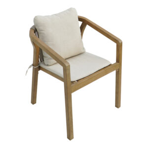 Armchair Malibu II Argos The Classic acacia wood-fabric in natural-beige color 58x63x74cm