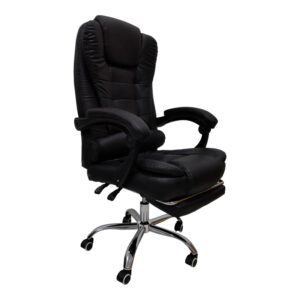 Director's office chair with footrest Worko Argos The Classic pu in black shade 53x69x114-122cm