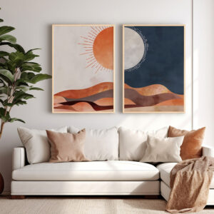 Wall art in frame Lebrano Argos The Classic diptyque with digital print 33x1.5x48cm