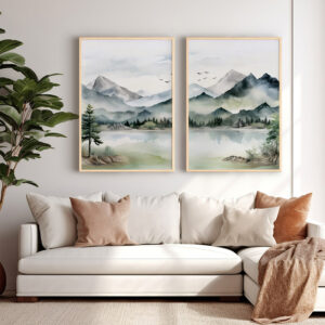 Wall art in frame Crelo Argos The Classic diptyque with digital print 33x1.5x48cm