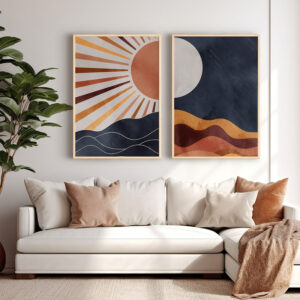 Wall art in frame Pequa Argos The Classic diptyque with digital print 33x1.5x48cm