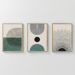 409 000173 Wall art in frame Kertia Argos The Classic triptyque with digital print 33x1.5x48cm