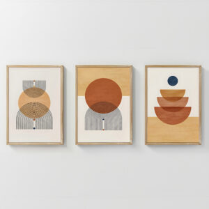 Wall art in frame Mireta Argos The Classic triptyque with digital print 33x1.5x48cm