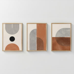 Wall art in frame Ourva I Argos The Classic triptyque with digital print 33x1.5x48cm