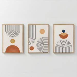 Wall art in frame Lenda Argos The Classic triptyque with digital print 33x1.5x48cm