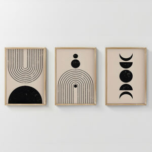 Wall art in frame Aregon Argos The Classic triptyque with digital print 33x1.5x48cm