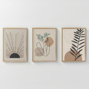 Wall art in frame Gonma Argos The Classic triptyque with digital print 33x1.5x48cm