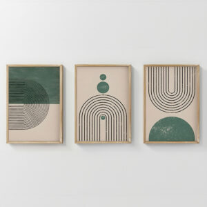 Wall art in frame Malecy Argos The Classic triptyque with digital print 33x1.5x48cm