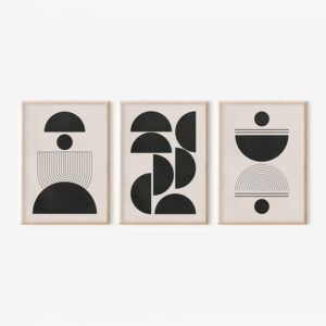 Wall art in frame Sanxia Argos The Classic triptyque with digital print 33x1.5x48cm