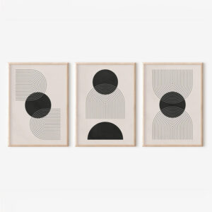 Wall art in frame Blomel Argos The Classic triptyque with digital print 33x1.5x48cm