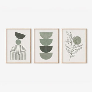 Wall art in frame Zerifa Argos The Classic triptyque with digital print 33x1.5x48cm