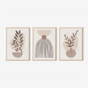 Wall art in frame Frendy Argos The Classic triptyque with digital print 33x1.5x48cm