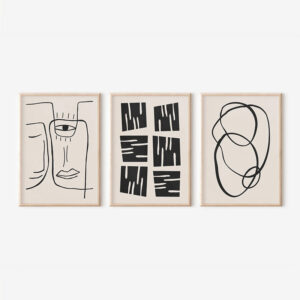 Wall art in frame Lumora Argos The Classic triptyque with digital print 33x1.5x48cm