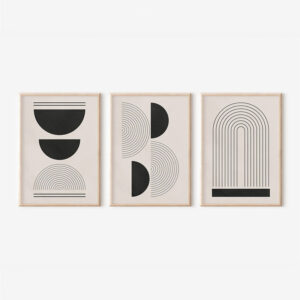 Wall art in frame Nuvia Argos The Classic triptyque with digital print 33x1.5x48cm