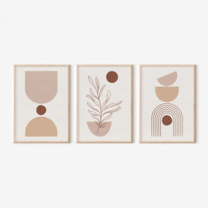 Wall art in frame Stijo Argos The Classic triptyque with digital print 33x1.5x48cm
