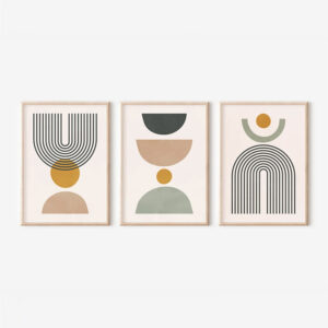 Wall art in frame Ominel Argos The Classic triptyque with digital print 33x1.5x48cm