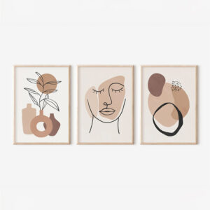Wall art in frame Grende Argos The Classic triptyque with digital print 33x1.5x48cm