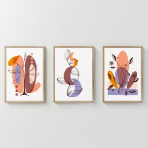 Wall art in frame Viora Argos The Classic triptyque with digital print 33x1.5x48cm