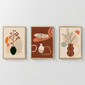 Wall art in frame Nyra Argos The Classic triptyque with digital print 33x1.5x48cm