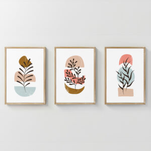 Wall art in frame Thera Argos The Classic triptyque with digital print 33x1.5x48cm