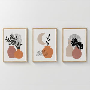 Wall art in frame Erynd Argos The Classic triptyque with digital print 33x1.5x48cm