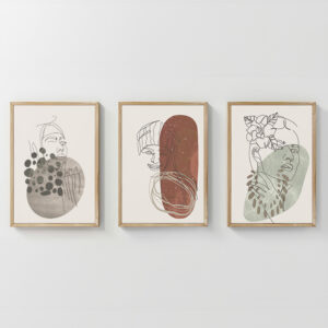 Wall art in frame Aelra Argos The Classic triptyque with digital print 33x1.5x48cm