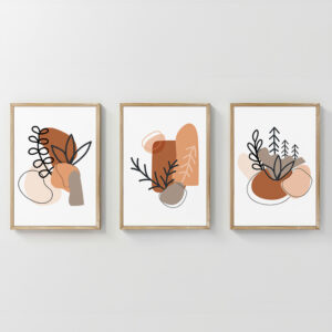 Wall art in frame Vynor Argos The Classic triptyque with digital print 33x1.5x48cm