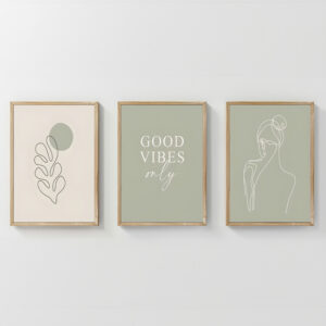 Wall art in frame Veyra Argos The Classic triptyque with digital print 33x1.5x48cm