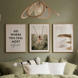 Wall art in frame Oralis Argos The Classic triptyque with digital print 33x1.5x48cm