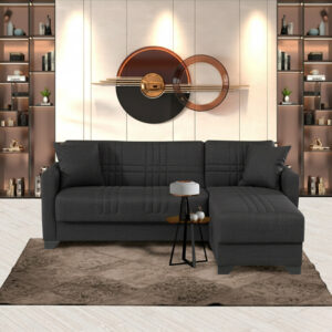 418 000002 1 Corner sofa bed reversible Stashio Argos The Classic anthracite fabric 202x143x84cm