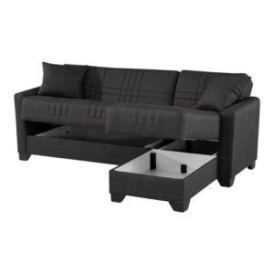 418 000002 3 Corner sofa bed reversible Stashio Argos The Classic anthracite fabric 202x143x84cm